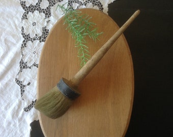 Soviet Vintage Large Paint Brush with Wooden Handle, Horse Hair Paint Brush, Retro Whitewash Tool, Natural Bristles, Artists or Art Supplies