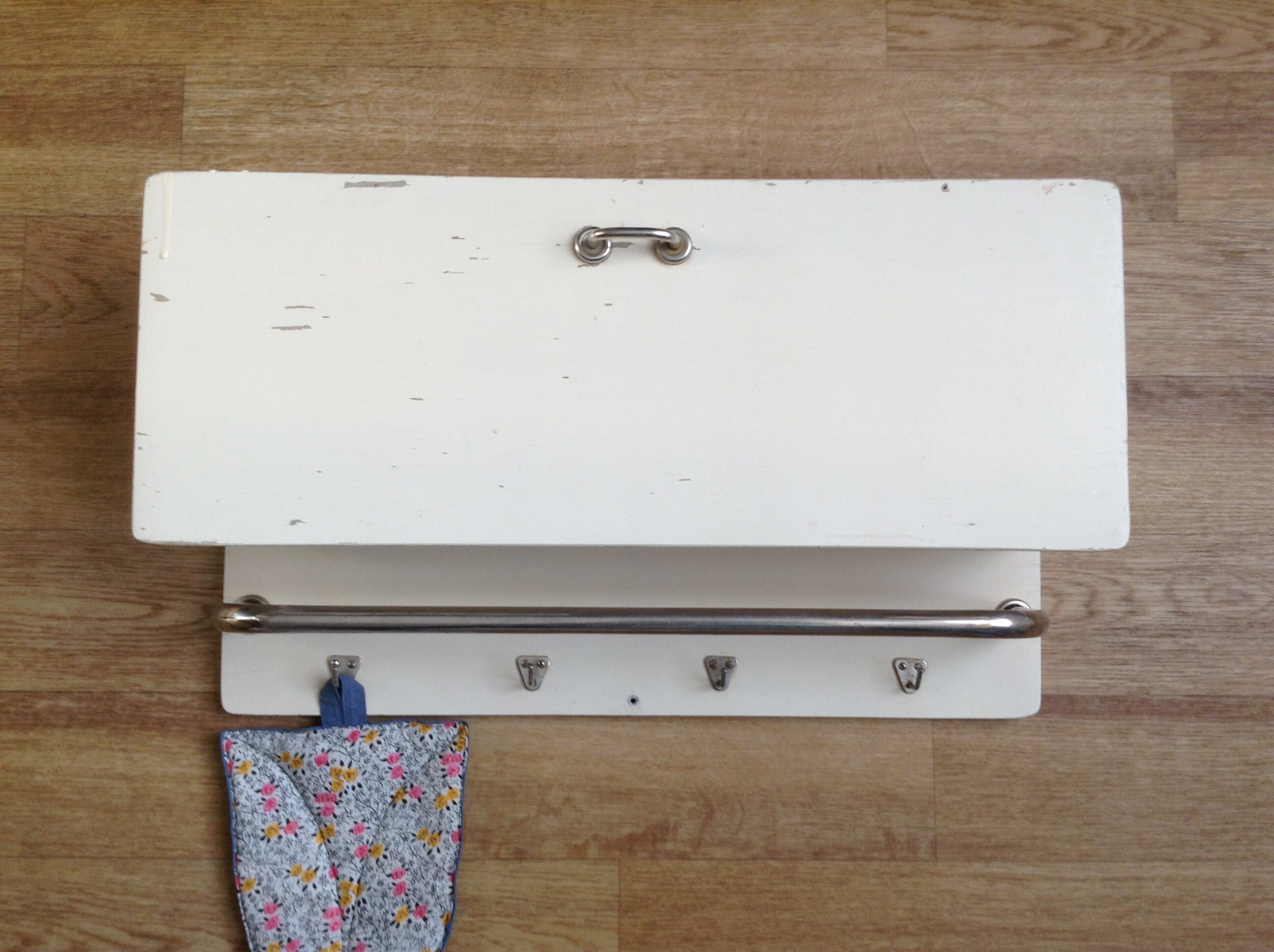 Vintage Wall Kitchen Shelf with 4 Metal Hooks & Towel Rail and Etsy