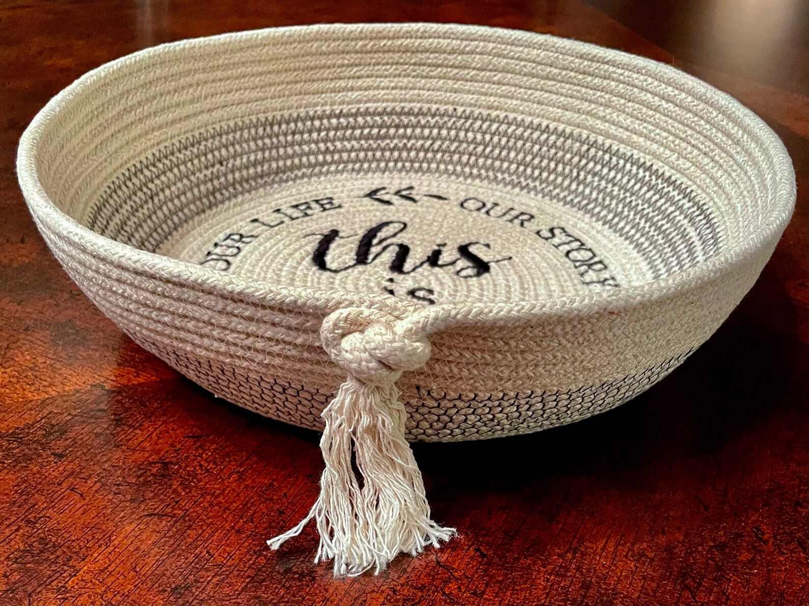 Embroidered this is us home rope bowlbasket  etsy Embroidered this is us home rope bowlbasket  etsy
