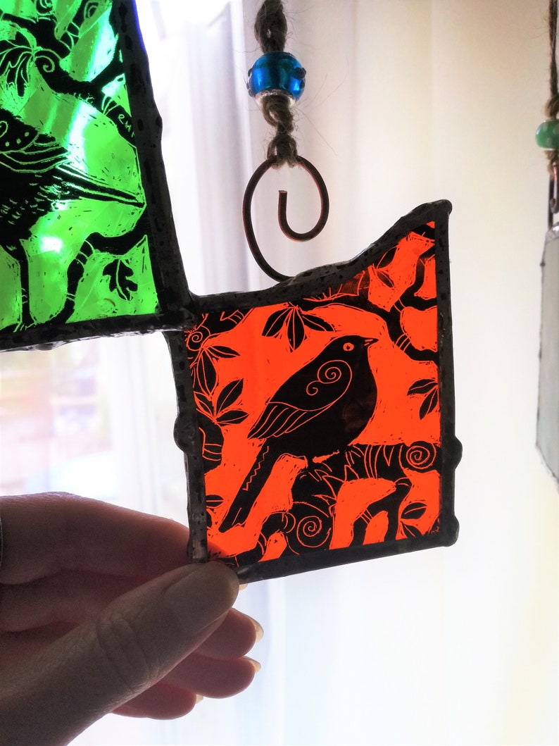 Animals & Birds Stained Glass Light Catcher Made to order image 6