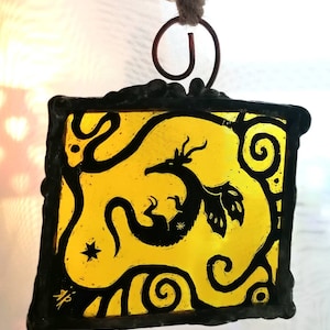 Dragon, Hare, Horse Stained Glass Sun Catcher