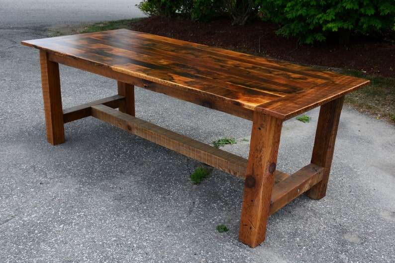 Rustic Reclaimed Barn Wood Harvest Table Etsy