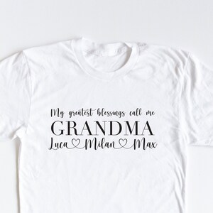 Grandma Custom Name Personalized With Kids Names Custom Name Shirt Nana shirt Graphic Tee Weekend Shirt Comfy Tee Grandma Mothers Day Gift