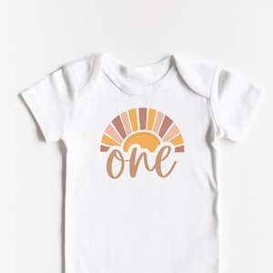 One Sun Boho - First Birthday Outfit ONESIES® - Infant Baby Bodysuit Neutral Colours Cake Smash You are my sunshine 02