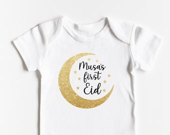 My first Eid ONESIES® - Custom Name - Infant Baby Bodysuit My first Eid Ramadan Mubarak Photoshoot - First Eid Onesie® - First Eid Shirt 02