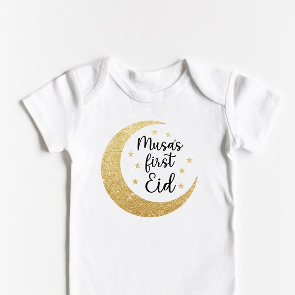 My first Eid ONESIES® - Custom Name - Infant Baby Bodysuit My first Eid Ramadan Mubarak Photoshoot - First Eid Onesie® - First Eid Shirt 02