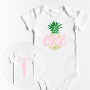 Pineapple Birthday Onesie® - Tropical First Birthday Shirt - First Birthday Pineapple Outfit One Girls First Birthday - 1st Girls Cake Smash