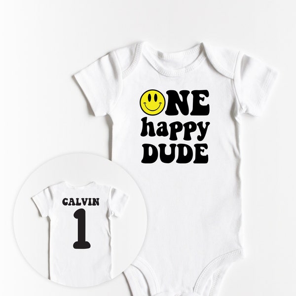 One Happy Dude Birthday Shirt ONESIES®, 1st Birthday Shirt, Smiley Face Birthday Outfit, One happy dude Outfit, Matching Family Birthday