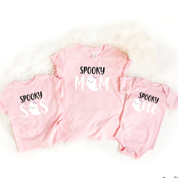 Spooky One Matching Family Halloween Shirts - Pink Halloween Birthday Theme - First Birthday Halloween Onesie® - Pink Halloween Shirts