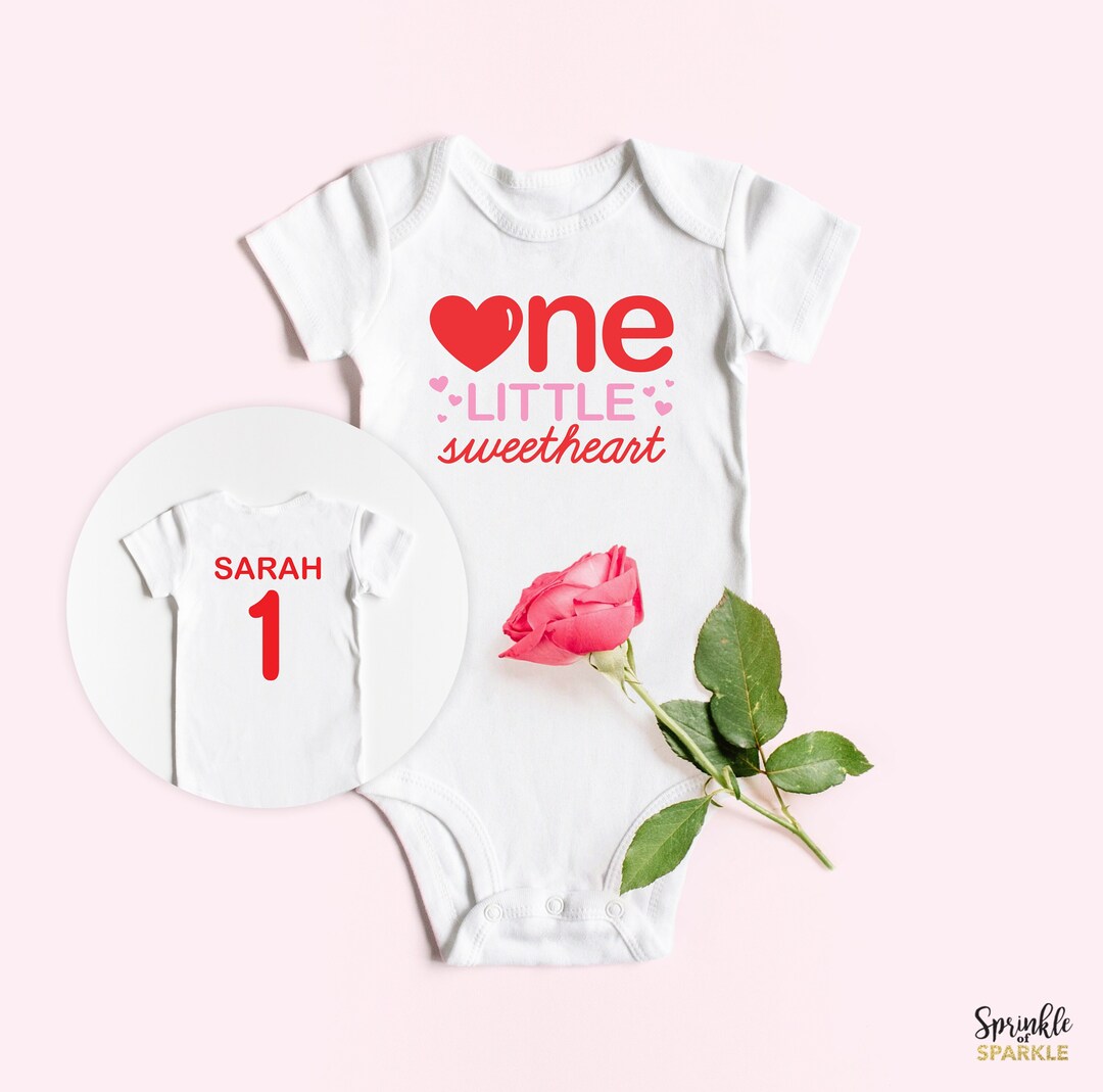 One Little Sweetheart Valentine Heart First Birthday ONESIES® One