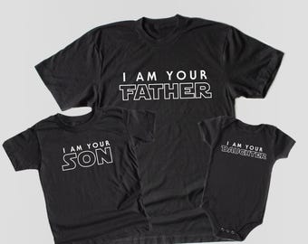 I am your Father I am your son I am your daughter, T-shirts Bodysuit  - Boy Girl Dad Matching Father's Day Gift Idea Daddy and me White