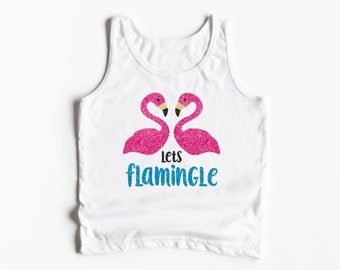 Kids Let's Flamingle Kids Summer Tank Top Summer shirt Summer outfit Funny kids shirt Vacation Beach shirt Vacation Vibes