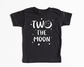 Second Birthday Two Birthday Shirt - Second Space Birthday Shirt -  2nd Space Birthday Outfit - Two the Moon Boys Outer Space Stars Theme