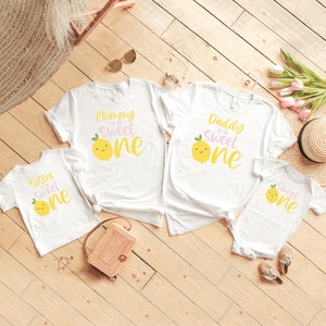 Lemon First Birthday Shirts - Sweet One Lemon Shirts - Mommy Daddy Sister Brother Family Matching Set - Lemon birthday theme Family Set