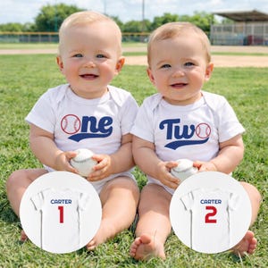 Custom Baseball Birthday ONESIES® Bodysuit - Personalized Name Rookie Of The Year Shirt - Sports 1st First 2nd Second Birthday Party Outfit