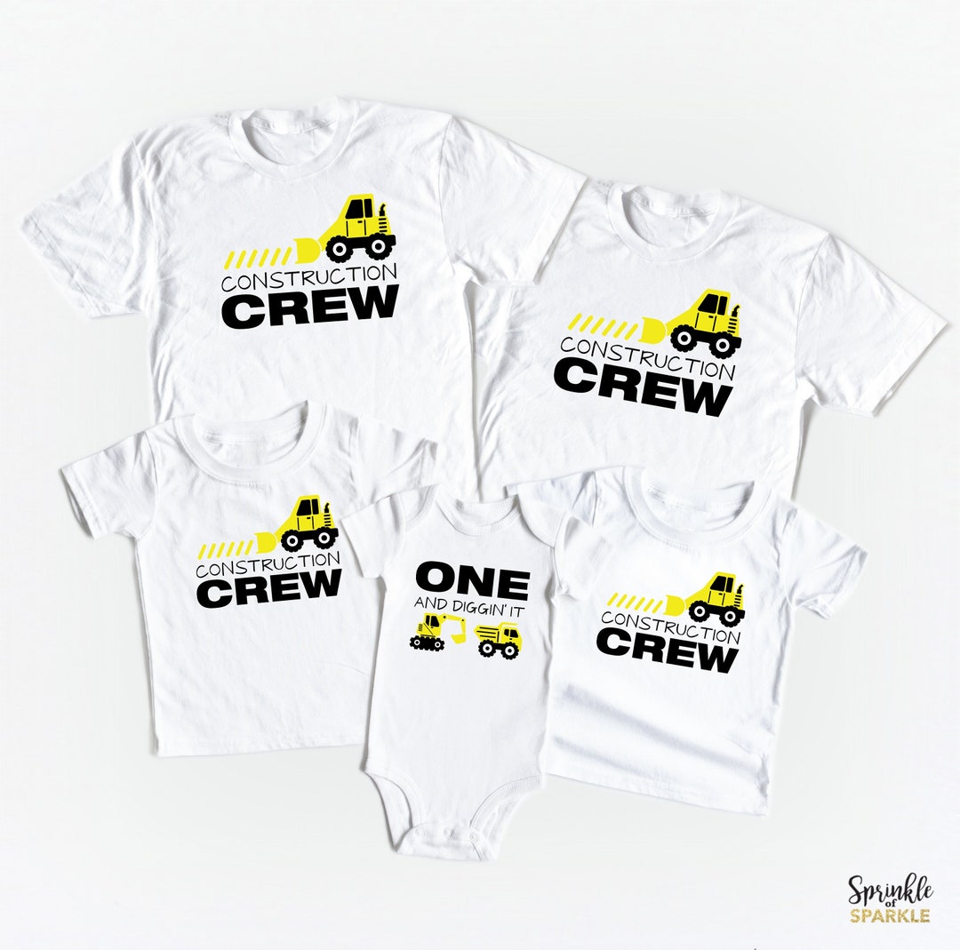 Matching Family Set One and Digging It Construction Birthday Shirst ...