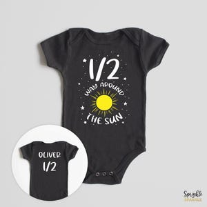 Half Way Around The Sun 1/2 Birthday Outfit ONESIES® - Half Birthday - Infant Baby Bodysuit - Sun Theme Cake Smash - You Are My Sunshine