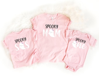 Spooky One Matching Family Halloween Shirts - Pink Halloween Birthday Theme - First Birthday Halloween  - Pink Halloween Shirts