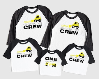 One and Digging Matching Family Shirts Set - Construction Crew Birthday - Construction Theme Party - First Second Third Fourth Fifth Sixth