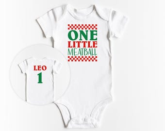 One Little Meatball, Italian Theme Baby ONESIES®, 1st Birthday Shirt, Pizzeria Bday Outfit, Italian Pasta Pizza theme