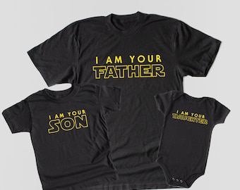 I am your Father I am your son I am your daughter, T-shirts Bodysuit  - Boy Girl Dad Matching Father's Day Gift Idea Daddy and me Yellow