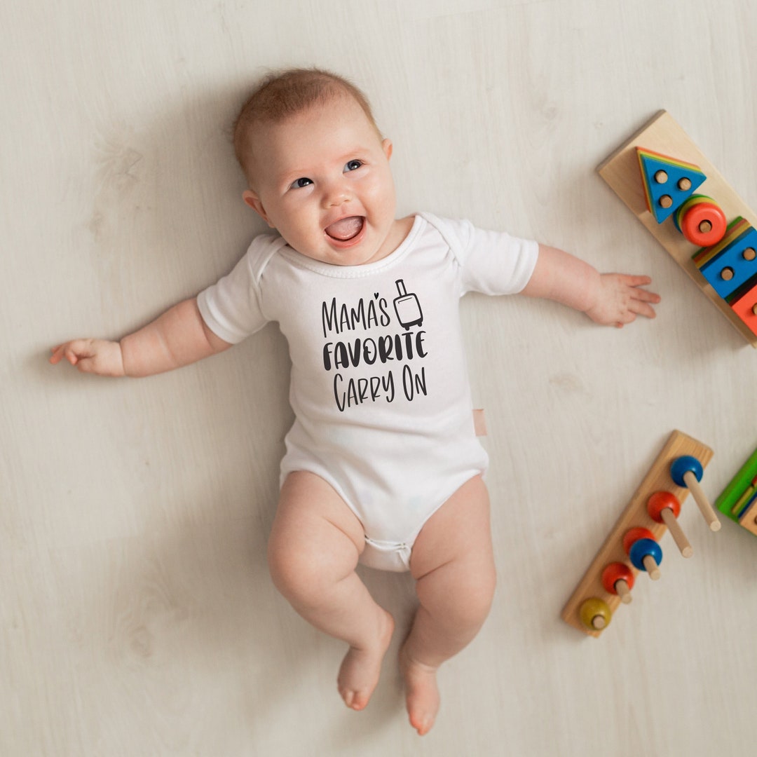 Mama's Favorite Carry on Onesie® Babies First Travel Onesie® Baby Vacation Onesie® First Flight