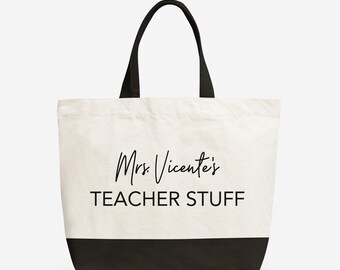 Teacher canvas tote bag, Christmas gift, Personalized teacher bag, Gifts for teachers, Teacher life, Personalized teacher gift, Custom Tote
