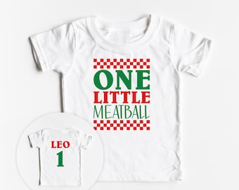 One Little Meatball, Italian Theme Birthday tshirt, 1st Birthday Shirt, Pizzeria Bday Outfit, Italian Pasta Pizza theme