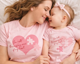 Mom and Daughter Matching Shirts - Mommy and Me T-shirt or Bodysuit - Mother Daughter Pink White Red - Mothers Day Gift