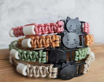 Paracord-Katzenhalsband mit Zeckenschutz und EM-Keramikperlen: Wüstenkollektion