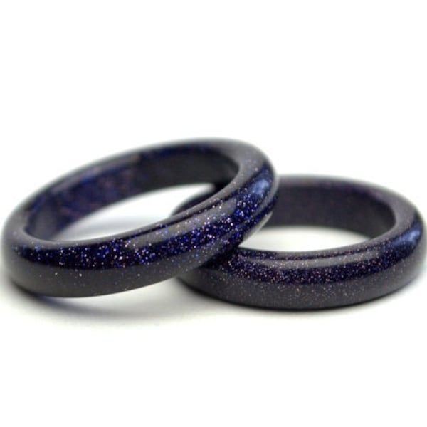 Bague en grès bleu naturel, taille de bague en pierre solide, taille 6, 7 8 9 10, bague en pierres précieuses sculptées, bagues unisexes, bijoux en pierre de guérison, bague bohème asexuée