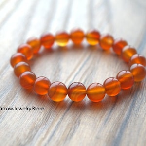 Carnelian string bracelet Healing carnelian crystal bracelet Adjustable carnelian bracelet Protection success talisman  Gemstone bracelets