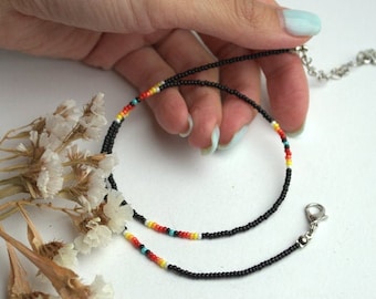 Zierliche Perlen Halskette Indianer perlen Choker Halskette Boho Halskette Indianer Stil Choker Personalisierte Geschenke für Sie und Ihn