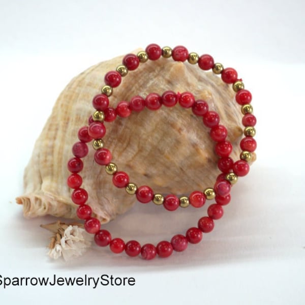 Natural red coral bracelets Genuine coral Gifts for her Red coral pyrite jewelry Protection success love talisman Healing crystal bracelets