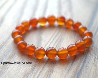 Carnelian Gemstone Bracelet: Adjustable Healing Crystal Talisman