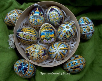 Ukrainian Easter eggs Pysanka Hand made Easter Eggs Traditional Ukrainian Pysanka Chicken high quality easter egg Easter home decor for her