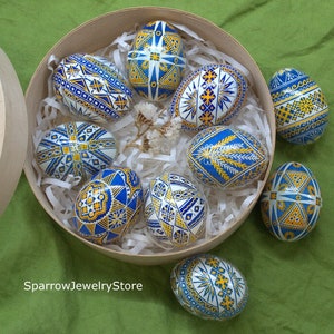 Real Ukraine souvenir Easter eggs Traditional Ukrainian Pysanka Hand made Easter Eggs Chicken easter egg Gift for her mom Easter home decor