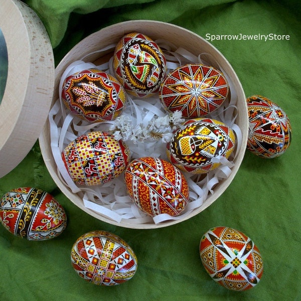 Real Easter eggs Pysanky Ukrainian hand made Easter Eggs Traditional Ukrainian Pysanka High quality easter egg Easter decor Gift for mom her