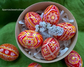 Traditional Ukrainian pysanka Real Ukrainian Easter eggs Pysanky Hand made Easter Eggs Easter ornaments and decoration Spring decor for her