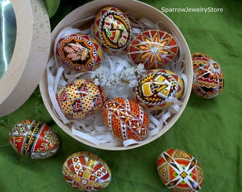 Real Easter eggs Pysanky Ukrainian hand made Easter Eggs Traditional Ukrainian Pysanka High quality easter egg Easter decor Gift for mom her