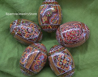 Hand painted Ukrainian pysanka Ukrainian souvenir Easter decorations Easter kids gift Personalized easter wooden egg Easter gift for mom her