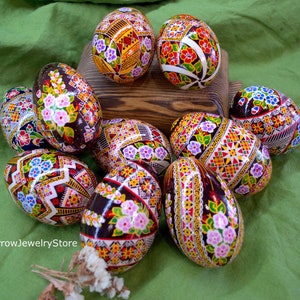 Set 5 Goose High Quality Easter Egg Ukrainian Traditional Pysanky Hand ...