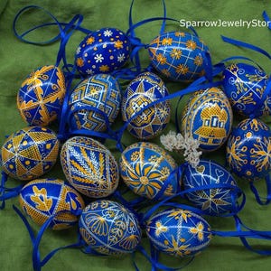 Traditional Ukrainian Pysanka Hand made Easter Eggs Easter ornaments Ukraine souvenir gift Easter eggs Chicken easter egg Easter decoration