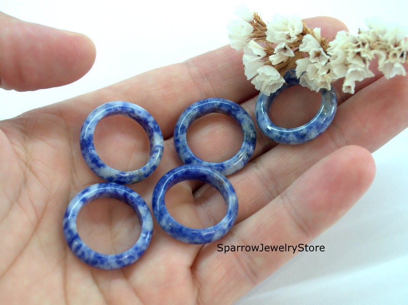 Sodalite Gemstone Ring: Natural Blue Stone Wedding Band - Etsy