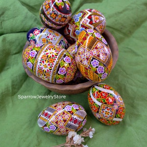 Set 5 Goose High Quality Easter Egg Ukrainian Traditional Pysanky Hand ...