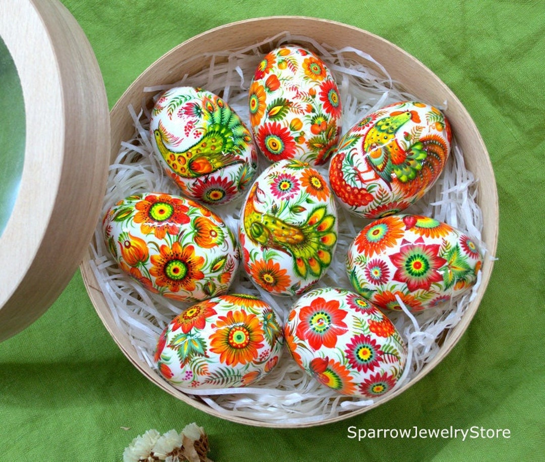 Hand Painted Ukrainian Pysanky Easter Egg Wooden Easter Eggs Hand Made ...