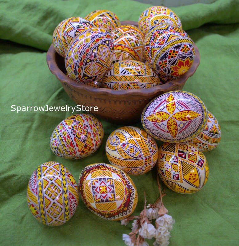 Real Chicken High Quality Easter Egg Ukrainian Easter Egg Pysanky Hand ...