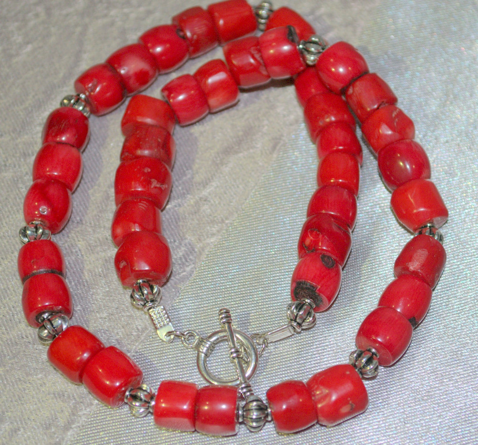 Collier de corail rouge naturel collier de perles vintage pour - Etsy ...
