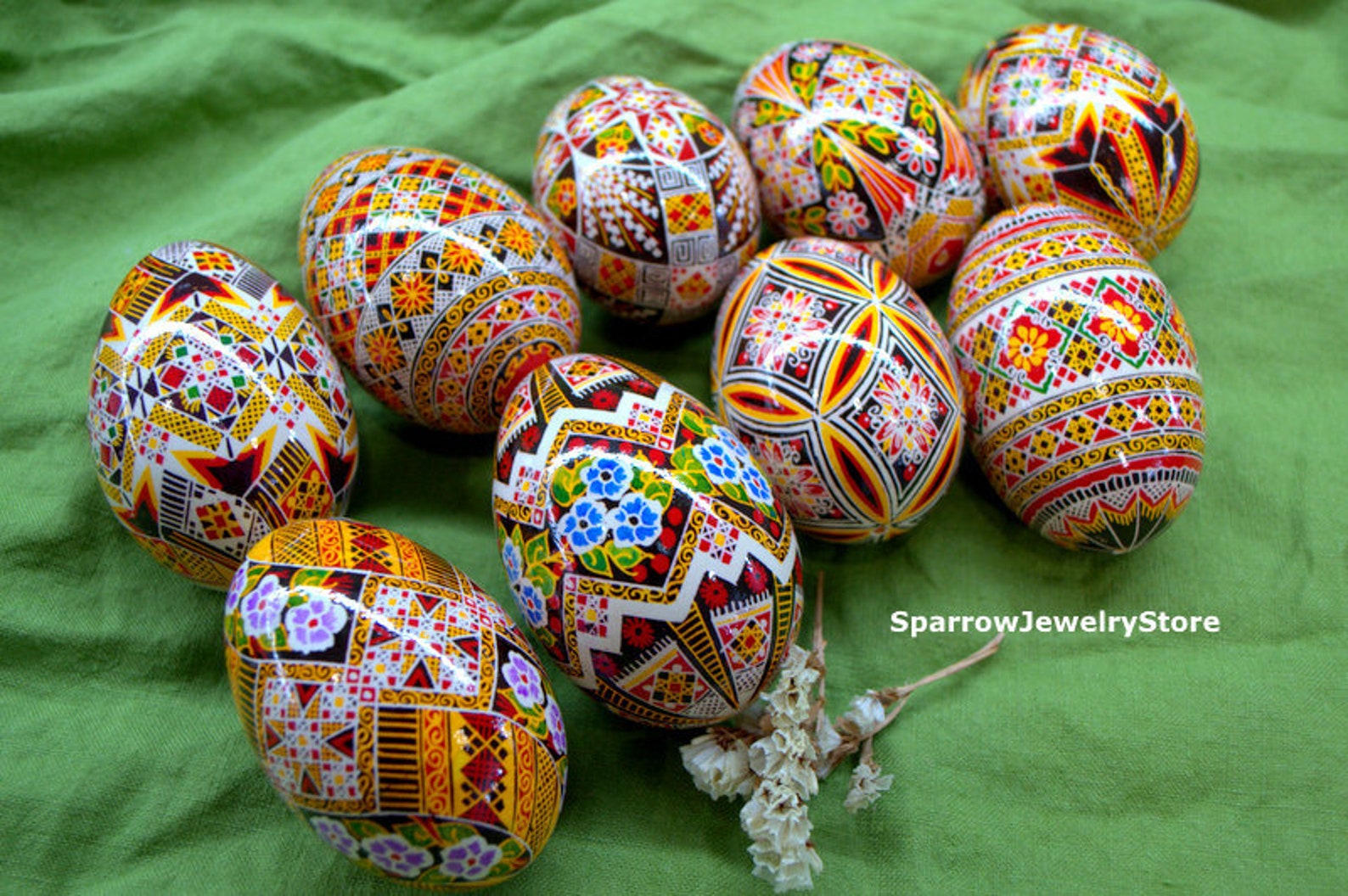 Real Ukrainian Easter Eggs Pysanky SET of 5 Goose High Quality Easter ...