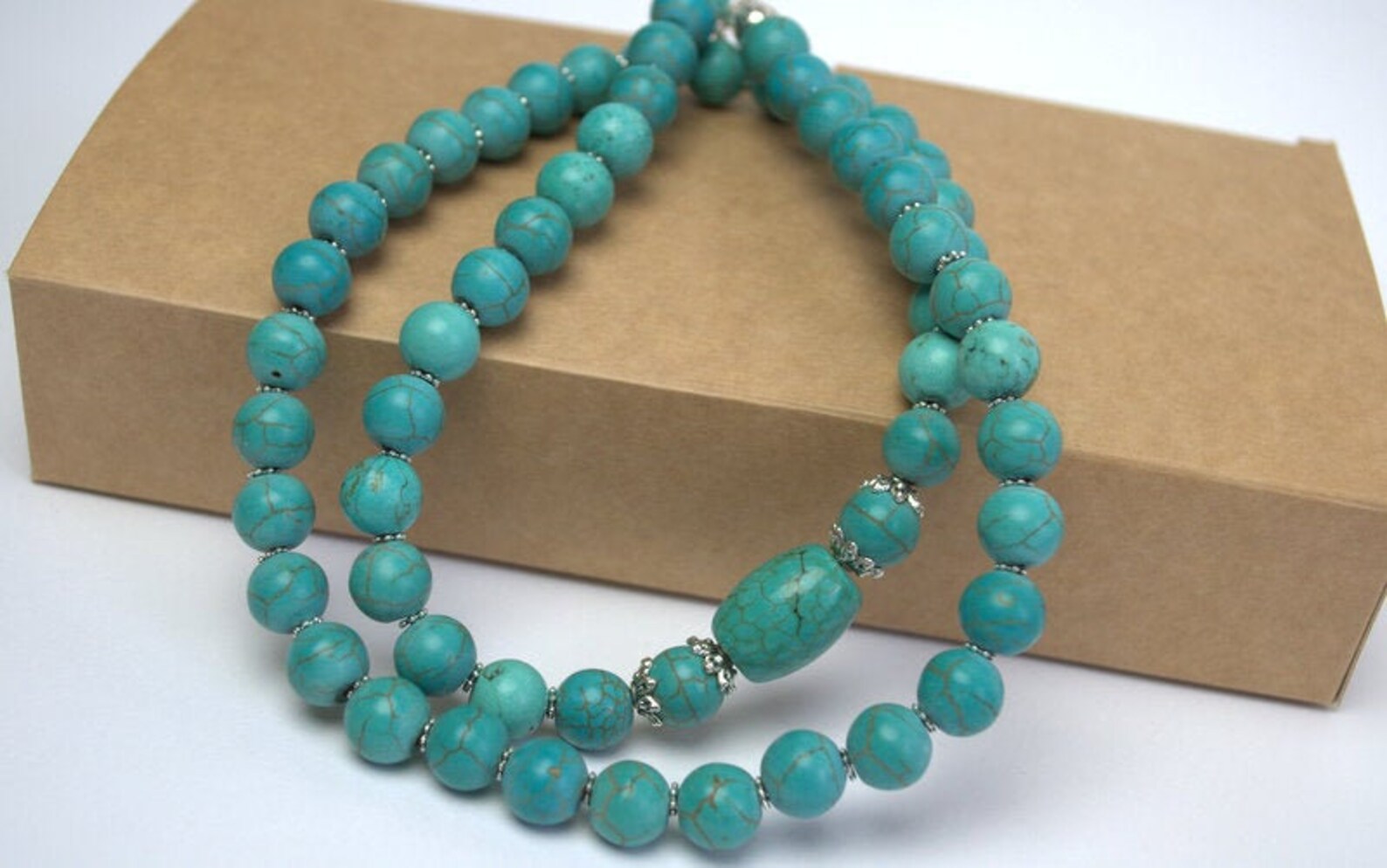 Bridal Turquoise Necklace Long Turquoise Necklace Genuine Etsy
